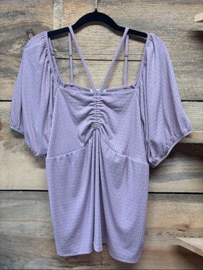 Maurices Ribbed Blouse with Ruched Front